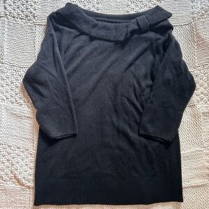 Y2K RQT Petites Off Shoulder Black Turtleneck Sweater 3/4 Sleeves